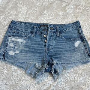Abercrombie & Fitch Light Blue Ripped Distressed Jean Shorts 26